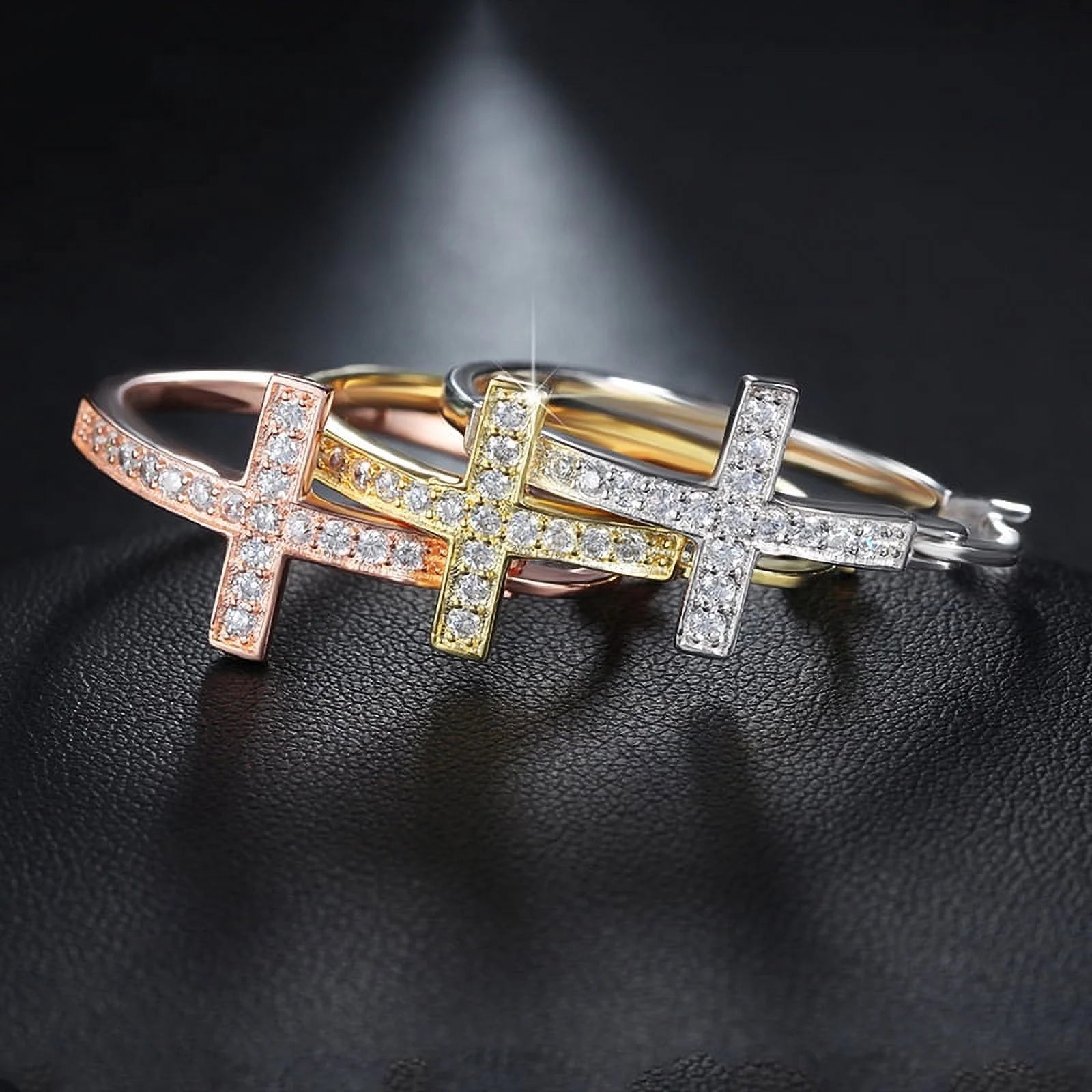 Cross Hoop Earrings for Women Cubic Zirconia